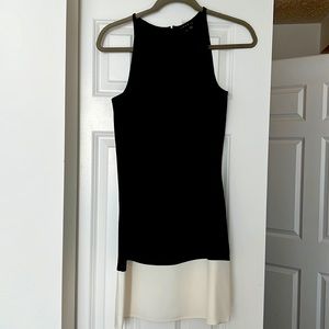 Theory size 2 black and white silk dress